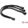 Delock fan splitter kabel 1 x 4-pin PWM hun til 2 x 4-pin PWM han (anden med 3 pins belegt) fletslange 30 cm sort