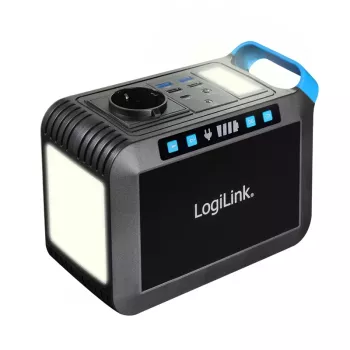 LogiLink Powerstation 200W, 148Wh Li-ion, ren sinusbølge, USB-C PD 45W, LED-lys