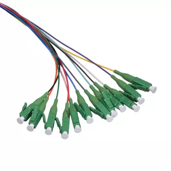 LogiLink Fiber Pigtail sæt 12 x LC/APC OS2 (G657.A1), 2 m, farvet, grøn stik