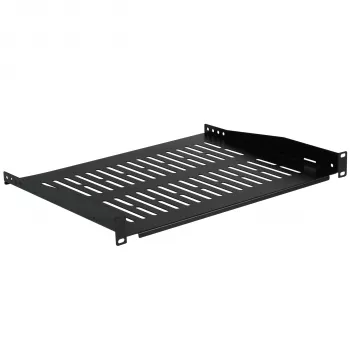 EFB Elektronik 19 inch 1U fast rack-hylde, 350 mm dyb, 10 kg belastning, sort RAL 9005