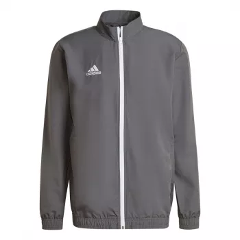 adidas Entrada 22 præsentationsjakke herre grå lynlås genanvendt polyester fodboldtræning