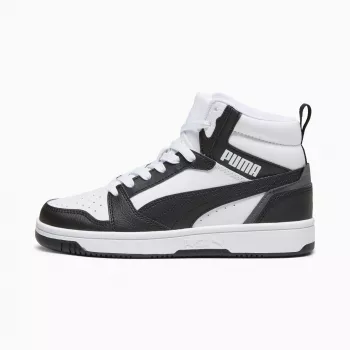 Puma Rebound V6 Mid børne-sneaker hvid sort 393831 01 størrelse 38