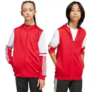 adidas Squadra 25 hoodie børn unisex rød/hvid JD4801 størrelse 128cm
