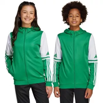 adidas Squadra 25 hoodie børn grøn/hvid 164cm