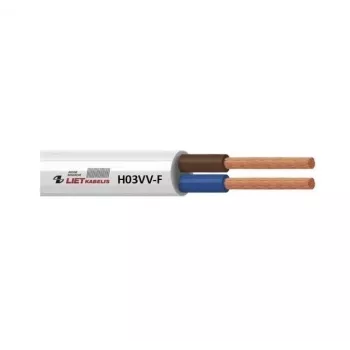 Kabel H03VV-F 3x0,75 hvid 50m