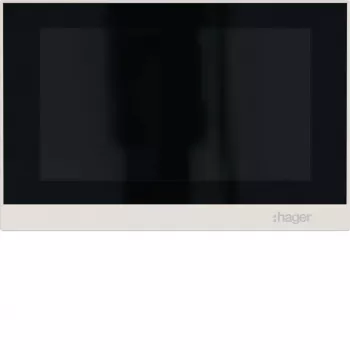 Hager RTQ600X IP-videoindendørsstation, 7 inch touchskærm, håndfri, 2-leder, hvid