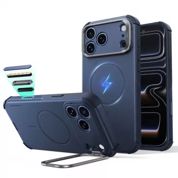 ESR Cyber Tough Kickstand MagSafe-cover til iPhone 17 Pro / 18 Pro - blå