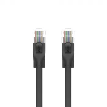 UNITEK Cat.6 UTP fladkabel 10 m sort RJ45 snagless Gigabit Ethernet