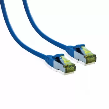 IT-BUDGET full copper premium-patchkabel Cat.6A med Cat.7 råkkabel 600 MHz halogenfri PoE+ 10Gbps blå 3m