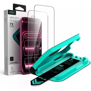 ESR UltraFit Armorite panserglas skærmbeskytter 2-pak til iPhone 17 Pro Max / 18 Pro Max - sort
