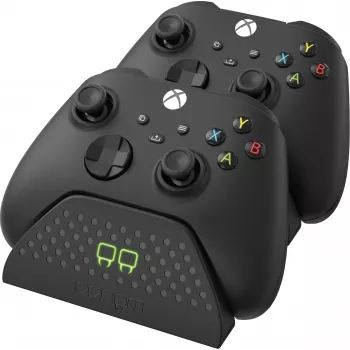 Venom Twin Docking Station til Xbox Series X|S og Xbox One - dobbelt controller-ladestation med 2x NiMH 850 mAh batterier - LED-indikatorer - sort