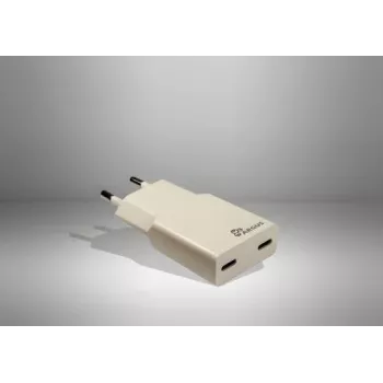 Inter-Tech Argus PD-2136 2x USB-C slim væglader, 36W