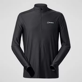 Berghaus 24/7 Tech Tee LS HZ Herre Langærmet trøje med halv lynlås, Dybsort