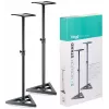 Stagg SMOS10SET Pair of Steel Monitor Speaker Stands with Telescopic Height Adjustment, Black