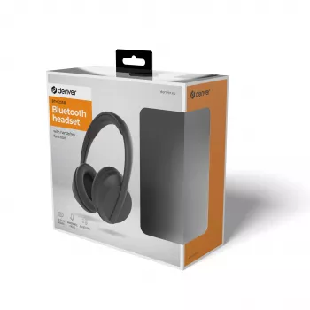 Denver BTH-235B Wireless Over-Ear Bluetooth Headphones with Microphone, Black