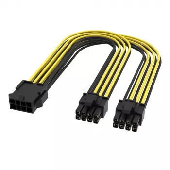 Akasa 6 sæt PCIe til dual 6+2-pin splitter-kabel - 24 cm