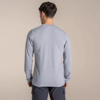 Craghoppers NosiLife Abel Long Sleeve T-Shirt - Soft Grey Marl, Size L