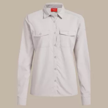Craghoppers NosiLife Loukkos Long Sleeved Shirt Women's Oyster Size S