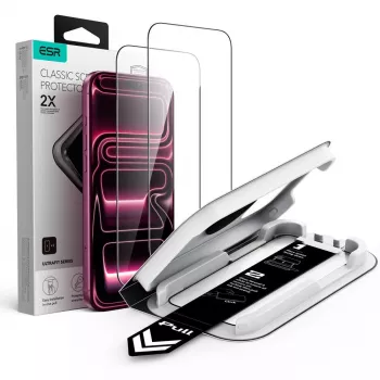 ESR UltraFit Classic panserglas-skærmbeskyttelse 2-pak til iPhone 17 Pro Max / 18 Pro Max – sort
