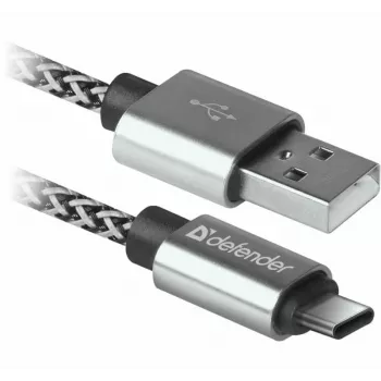 Defender USB-A til USB-C-kabel 1,0 m 2,1 A hvid