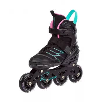 Meteor Buzzy justerbare inline-skøjter sort-pink-mint EU 34-38