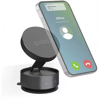 SBS TESUPSUCTIONMAG Magnetic Suction Desk Stand for Smartphones, Black