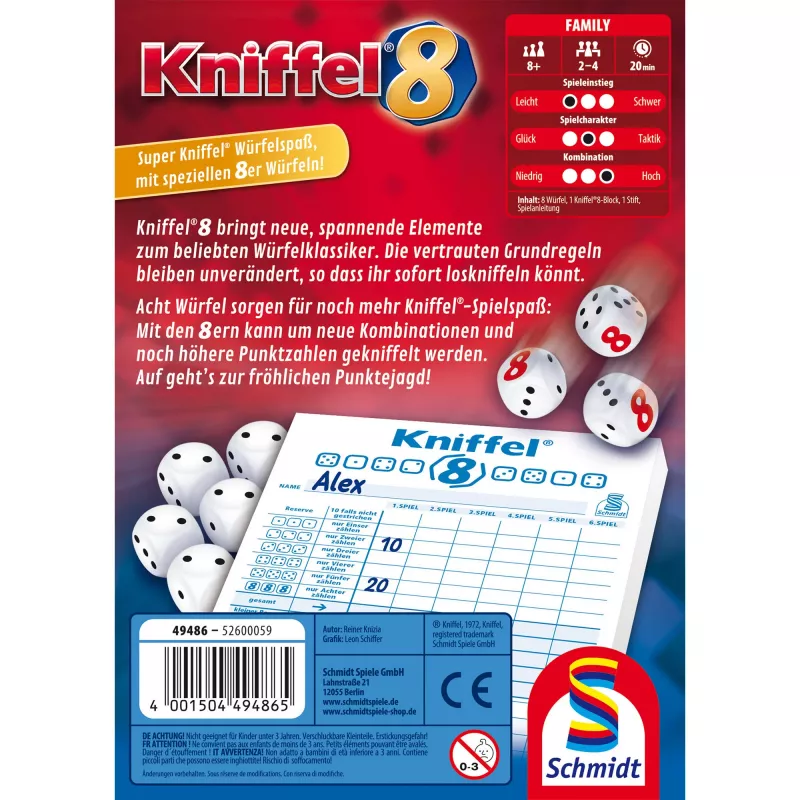Schmidt Spiele Kniffel 8-terningespil