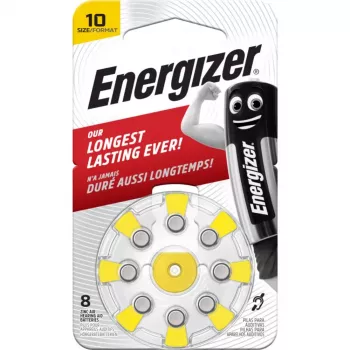 Energizer 10 (PR70) zink-luft-høreapparatbatterier, 1,45 V, 8-pak