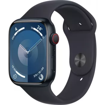 Apple Watch 9 GPS + Cellular 45mm, midnat, Sport Band M/L (MRMD3ET/A)