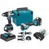 Makita DLX2592JX1 18V LXT børsteløs 2-dels kombi-kit med slagboremaskine, slagskruetrækker, 2x 5,0Ah batterier, hurtiglader og Makpac-kuffert
