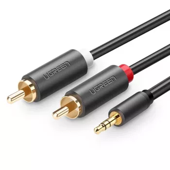 Ugreen 2x RCA til 3,5 mm lydkabel 1,5 m sort