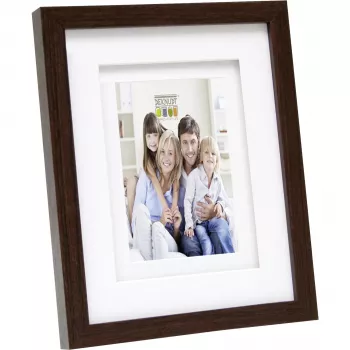 Deknudt S65KQ1 15x20 træ billedramme brun dobbelt passepartout
