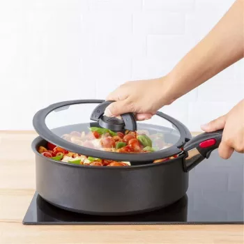 TEFAL Ingenio 16 cm Tempered Glass Lid with Foldable Knob L9846153
