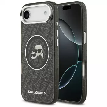 KARL LAGERFELD IML Glitter Karl & Choupette Heads Logo MagSafe-cover til iPhone Air, sort