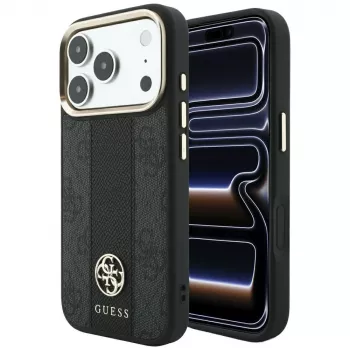 Guess 4G Stripe Round and Classic Logos MagSafe-cover til iPhone 18 Pro Max / 17 Pro Max - sort