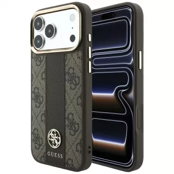 Guess 4G Stripe Round and Classic Logos MagSafe-cover til iPhone 18 Pro / 17 Pro - brun
