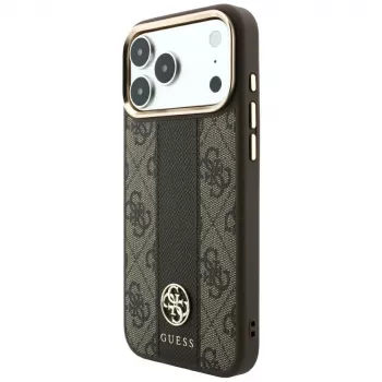 Guess 4G Stripe Round & Classic Logos MagSafe-cover til iPhone 18 Pro Max / 17 Pro Max - brun
