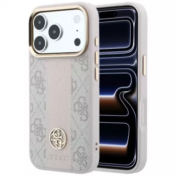 GUESS 4G Stripe Round and Classic Logos MagSafe-cover til iPhone 18 Pro Max / 17 Pro Max - pink