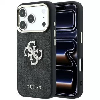 Guess 4G & Big Strass Logo cover til iPhone 17 Pro Max / 18 Pro Max - sort