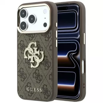 GUESS 4G & Big Strass Logo bagcover til Apple iPhone 17 Pro Max / 18 Pro Max - brun