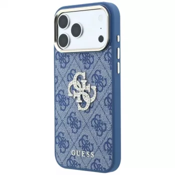 GUESS 4G & Big Strass Logo hardcase til iPhone 18 Pro / 17 Pro - blå