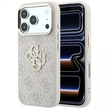 Guess 4G Big Strass Logo cover til iPhone 17 Pro / 18 Pro - pink