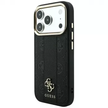 Guess Stripe Peony 4G Logo MagSafe-cover til iPhone 18 Pro Max / 17 Pro Max - sort