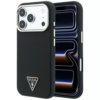 Guess Kevlar Triangle Logo MagSafe-cover til iPhone 17 Pro / 18 Pro - sort