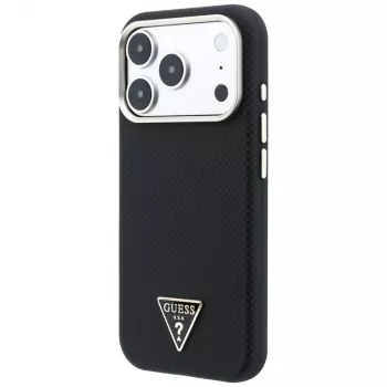 Guess Kevlar Triangle Logo MagSafe-cover til iPhone 17 Pro / 18 Pro - sort