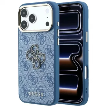 Guess 4G & Big Resin Logo cover til iPhone 17 Pro / 18 Pro - lyseblå