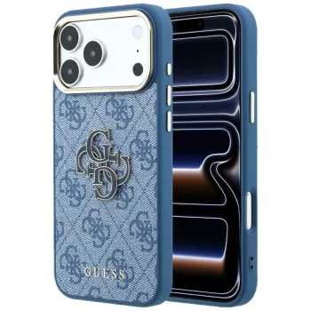 GUESS 4G & Big Resin Logo cover til iPhone 17 Pro Max / 18 Pro Max - lyseblå