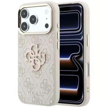 Guess 4G & Big Resin Logo cover til iPhone 17 Pro Max / 18 Pro Max - pink