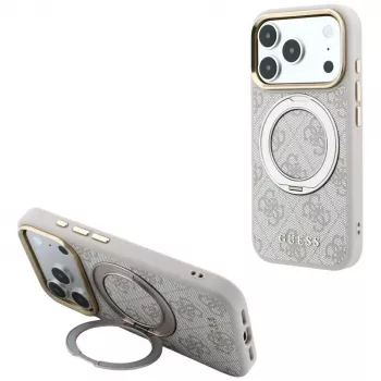 Guess Ring Stand 360 4G Classic Logo MagSafe-cover til iPhone 18 Pro Max / 17 Pro Max - pink