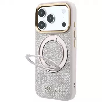 Guess Ring Stand 360 4G Classic Logo MagSafe-cover til iPhone 18 Pro Max / 17 Pro Max - pink